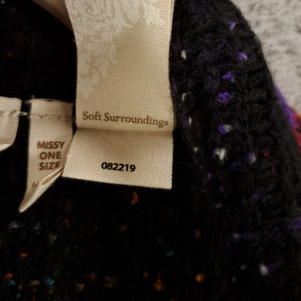 Soft Surroundings Cardigan Sweater One Size Boho Artsy Sleeveless Open Front - Picture 7 of 13